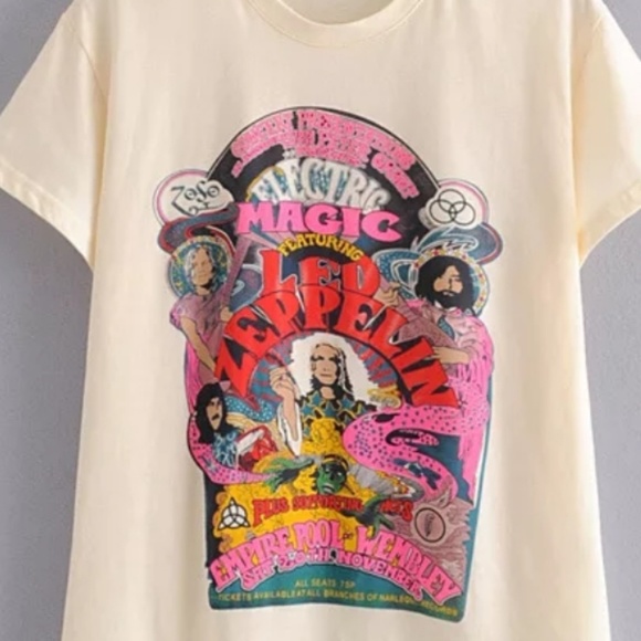 🎸🎶LED ZEPPELIN MAGIC SPELL BOHO GYPSY TOP~M~NWT - Picture 6 of 8